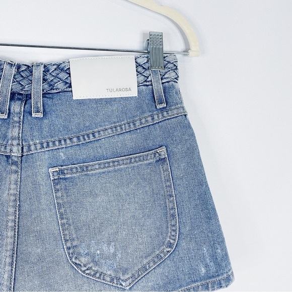 Tularosa - High Rise Braided Waist Denim Shorts - Picture 4 of 4